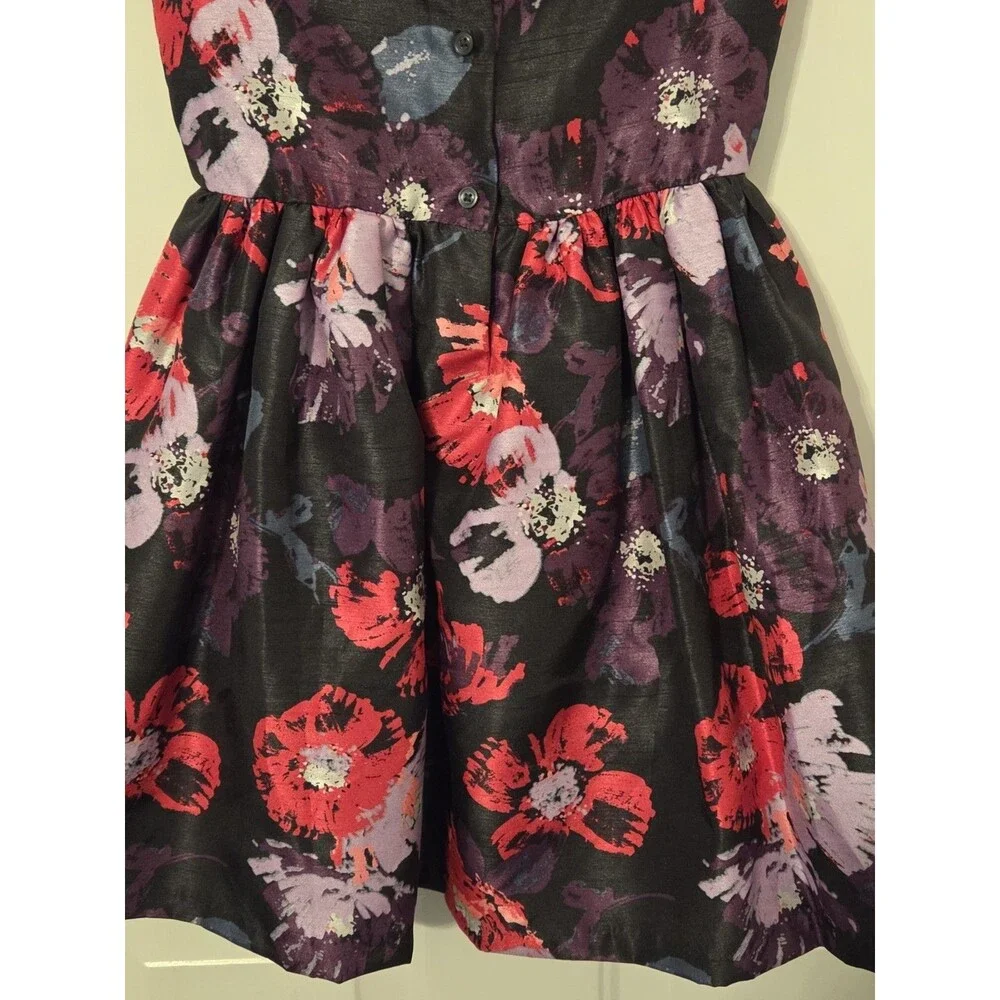 Dressed Up By Gymboree Girl’s Black w/Pink & Purple Flowers - Size 6